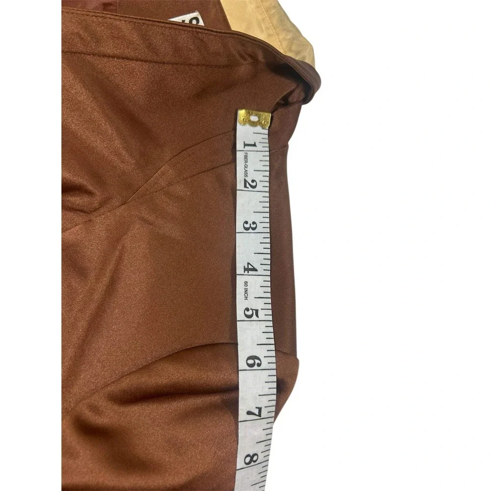 Sample Brown Satin Leaf Applique Rhinestone Blazer Jacket Size 6‎ Bronze Cream